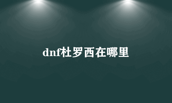 dnf杜罗西在哪里