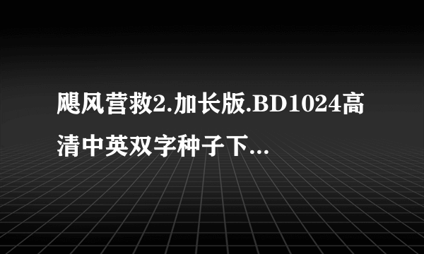 飓风营救2.加长版.BD1024高清中英双字种子下载地址有么？好人一生平安