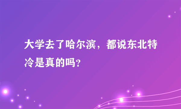 大学去了哈尔滨，都说东北特冷是真的吗？