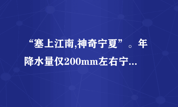 “塞上江南,神奇宁夏”。年降水量仅200mm左右宁夏平原,盛产稻米、栒杞等名特优产品,有着“塞上江南”的美誉。读宁夏行政中心气候统计图和宁夏平原及周边区域图,回答下列问题。(1)宁夏回族自治区行政中心是________ ,该地气候特点是________ 。(2)分析宁夏平原水稻、枸杞等农作物生产的有利自然条件。_____________ (至少答两点)(3)宁夏平原农业发展过程中可能带来的生态环境问题是___________ 。