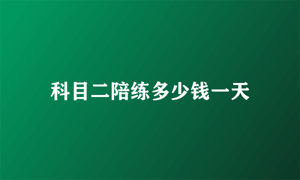 科目二陪练多少钱一天