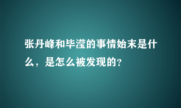 张丹峰和毕滢的事情始末是什么，是怎么被发现的？