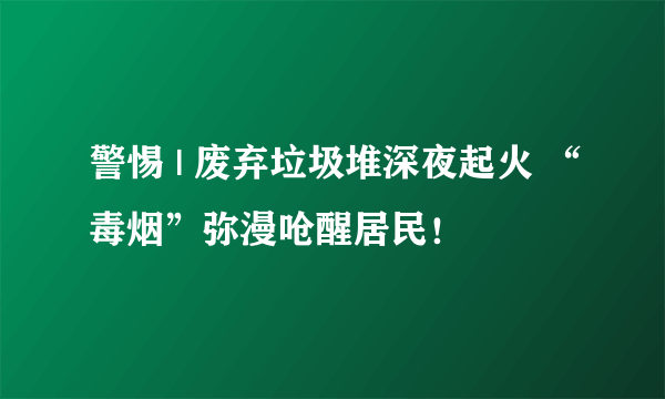 警惕 | 废弃垃圾堆深夜起火 “毒烟”弥漫呛醒居民！