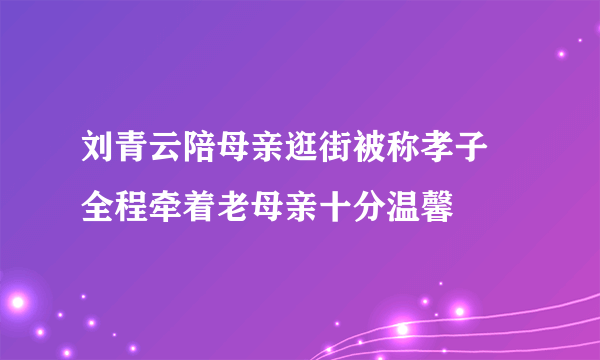 刘青云陪母亲逛街被称孝子 全程牵着老母亲十分温馨