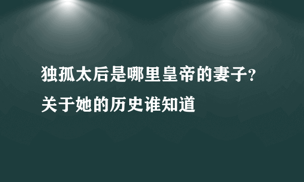 独孤太后是哪里皇帝的妻子？关于她的历史谁知道