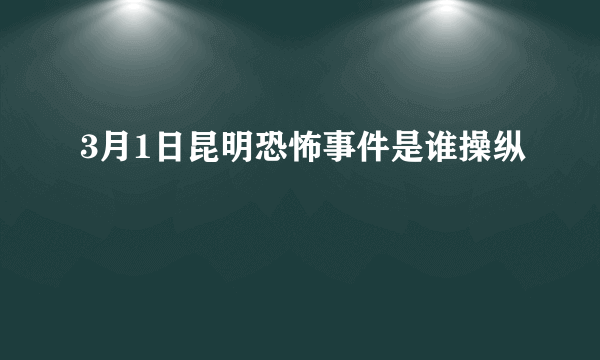 3月1日昆明恐怖事件是谁操纵