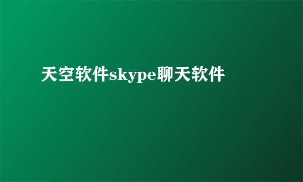 天空软件skype聊天软件