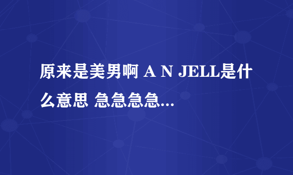 原来是美男啊 A N JELL是什么意思 急急急急急急急急急急急急急急急急！！！！！！！！！！！！！！！