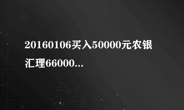 20160106买入50000元农银汇理660001，现价值多少