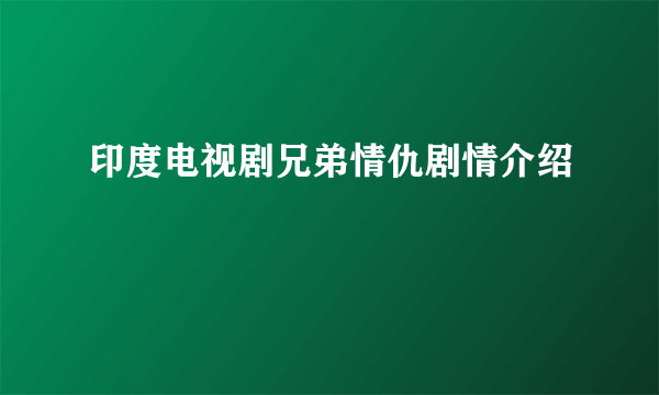 印度电视剧兄弟情仇剧情介绍