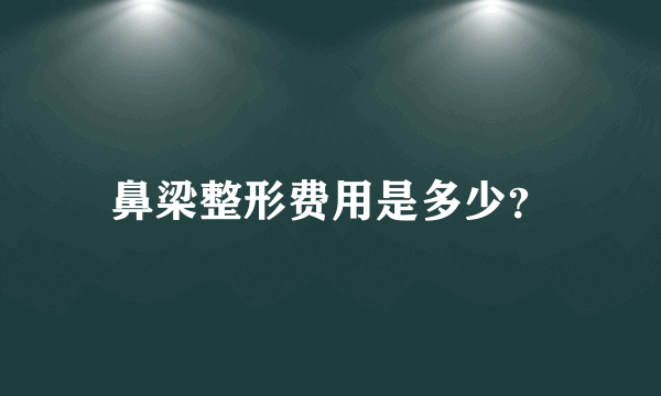 鼻梁整形费用是多少？