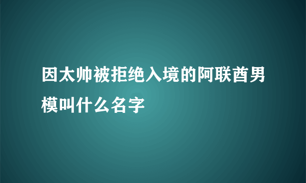 因太帅被拒绝入境的阿联酋男模叫什么名字