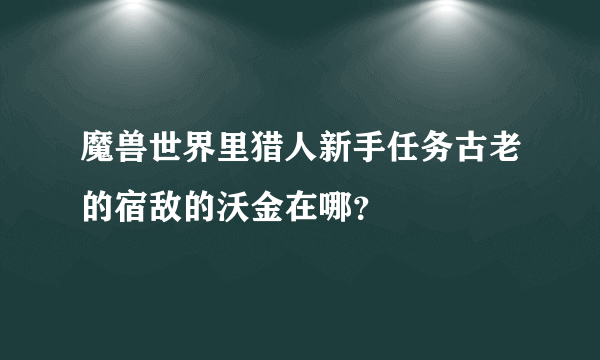 魔兽世界里猎人新手任务古老的宿敌的沃金在哪？