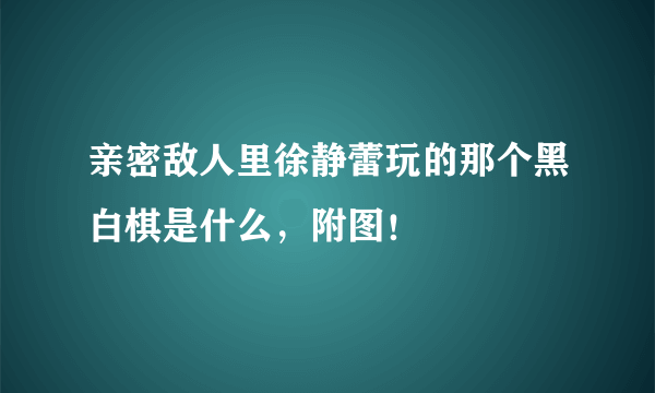 亲密敌人里徐静蕾玩的那个黑白棋是什么，附图！