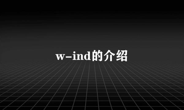 w-ind的介绍