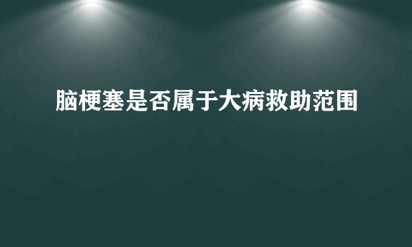 脑梗塞是否属于大病救助范围