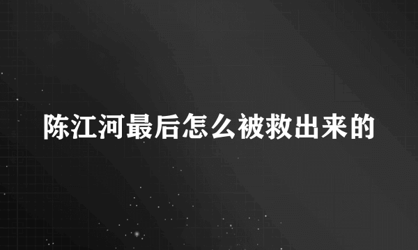 陈江河最后怎么被救出来的