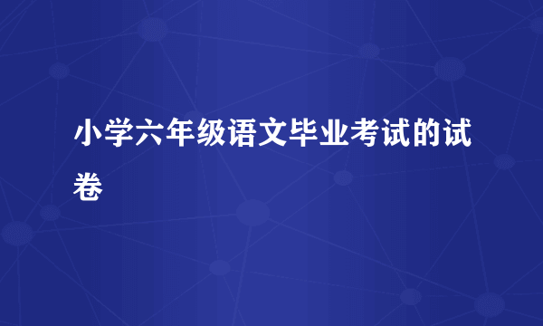 小学六年级语文毕业考试的试卷