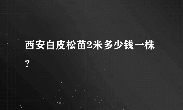 西安白皮松苗2米多少钱一株？