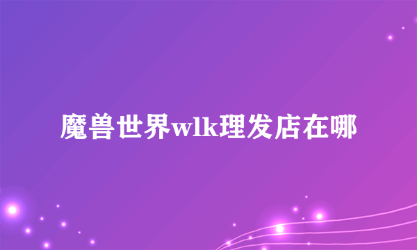 魔兽世界wlk理发店在哪