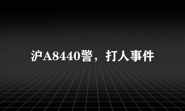 沪A8440警，打人事件