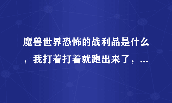 魔兽世界恐怖的战利品是什么，我打着打着就跑出来了，有什么用呢？