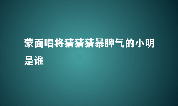 蒙面唱将猜猜猜暴脾气的小明是谁