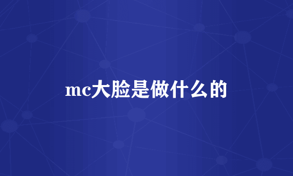 mc大脸是做什么的