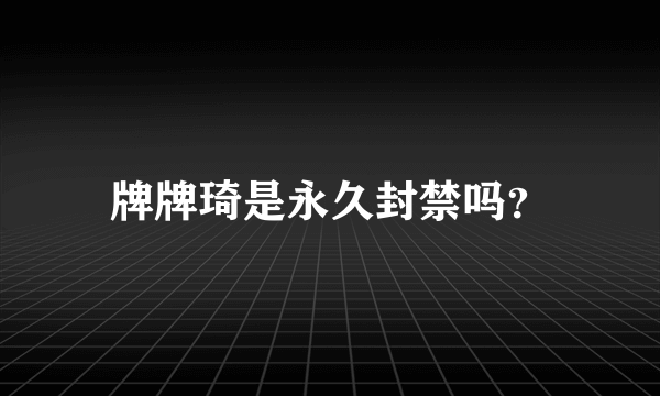 牌牌琦是永久封禁吗？