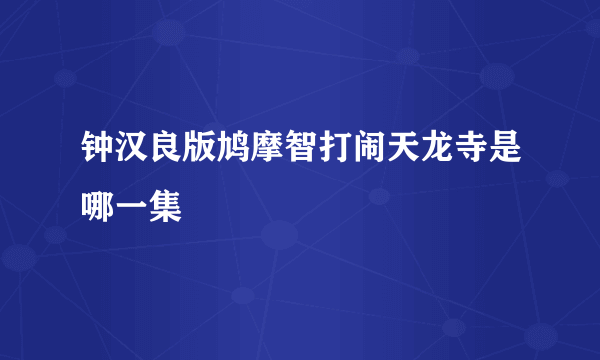 钟汉良版鸠摩智打闹天龙寺是哪一集