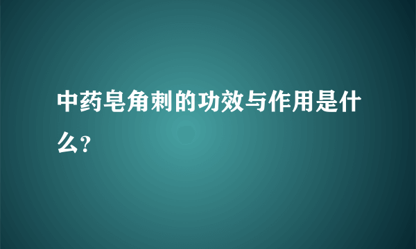 中药皂角刺的功效与作用是什么？