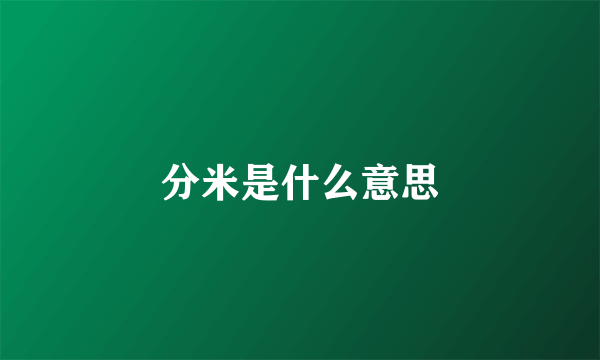 分米是什么意思