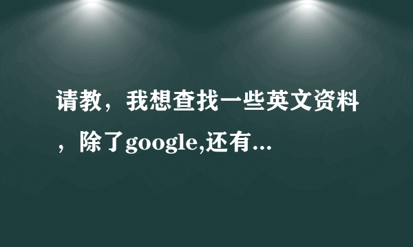 请教，我想查找一些英文资料，除了google,还有哪个网站比较好？