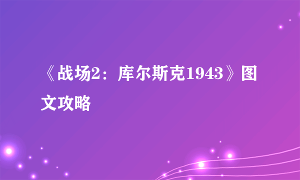 《战场2：库尔斯克1943》图文攻略