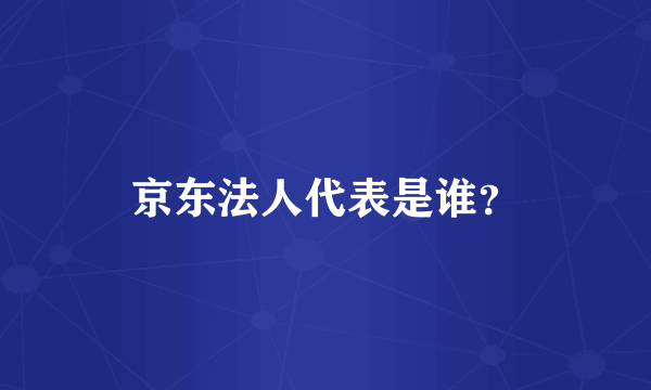 京东法人代表是谁？