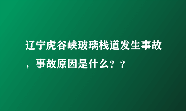 辽宁虎谷峡玻璃栈道发生事故，事故原因是什么？？