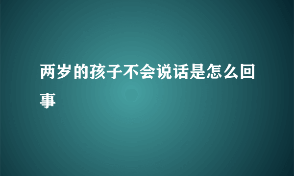 两岁的孩子不会说话是怎么回事