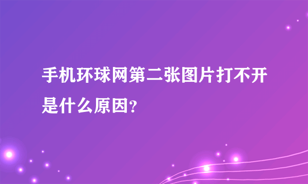 手机环球网第二张图片打不开是什么原因？