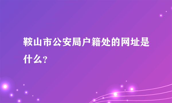 鞍山市公安局户籍处的网址是什么？