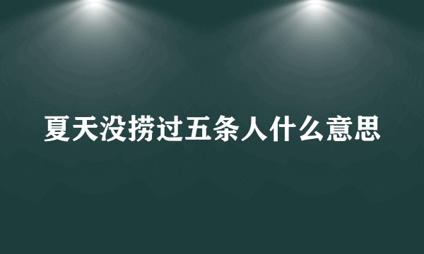 夏天没捞过五条人什么意思