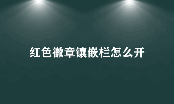 红色徽章镶嵌栏怎么开