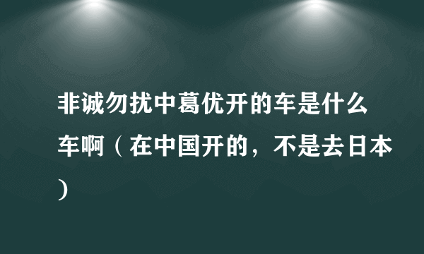 非诚勿扰中葛优开的车是什么车啊（在中国开的，不是去日本)