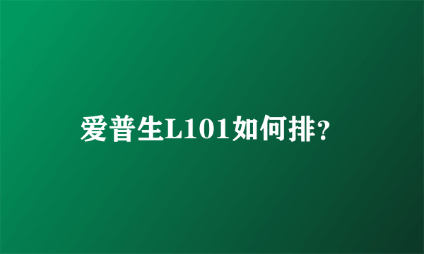 爱普生L101如何排？