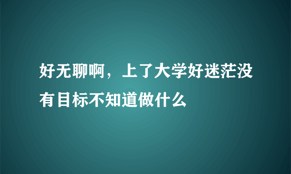 好无聊啊，上了大学好迷茫没有目标不知道做什么