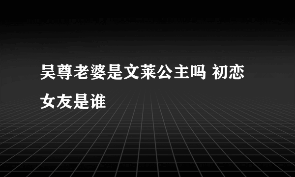 吴尊老婆是文莱公主吗 初恋女友是谁