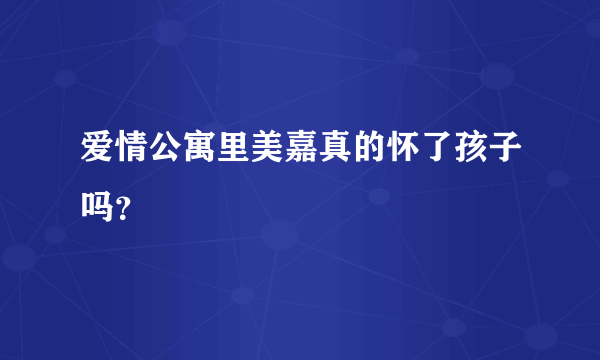 爱情公寓里美嘉真的怀了孩子吗？