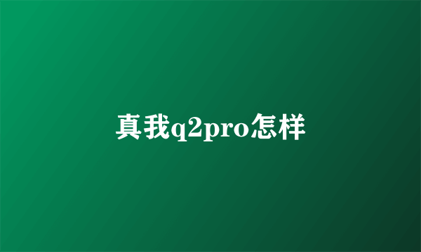 真我q2pro怎样