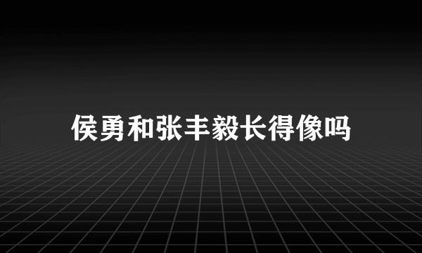 侯勇和张丰毅长得像吗