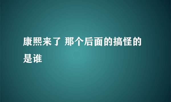 康熙来了 那个后面的搞怪的是谁