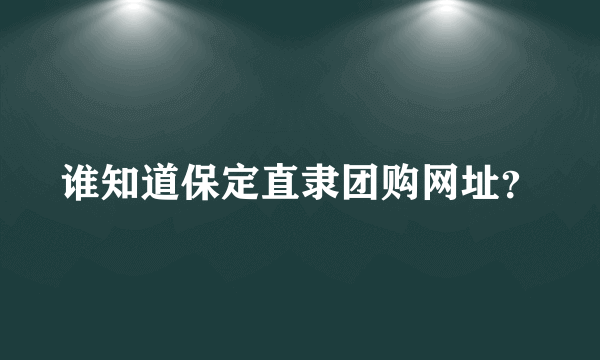 谁知道保定直隶团购网址？